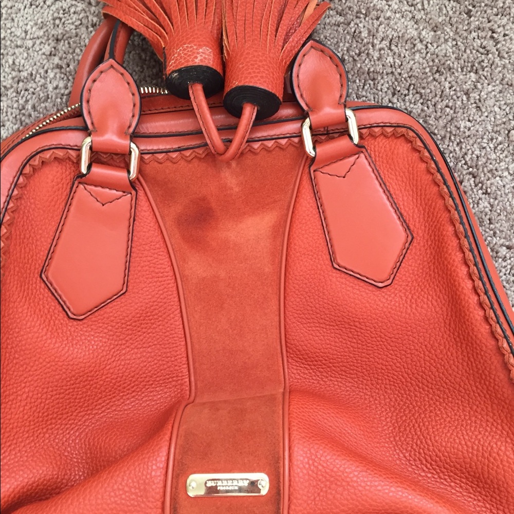 Burberry prosum orange suede and leather handbag - Picture 5 of 8